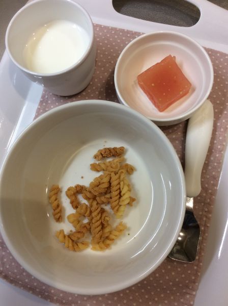 マカロニきな粉と畑のトマトゼリー🍅 常食