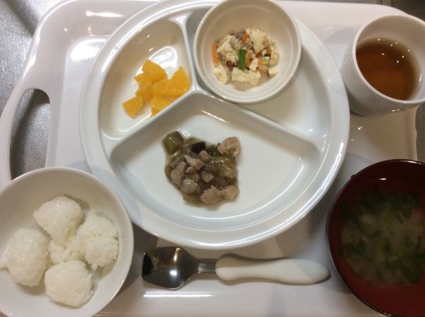 なすと鶏モモ肉の煮物 離乳食完了期畑で収穫したなすを使っています。
