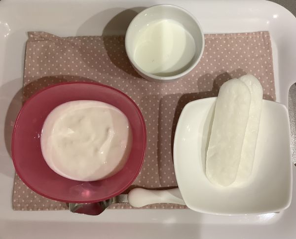 ヨーグルト、せんべい常食