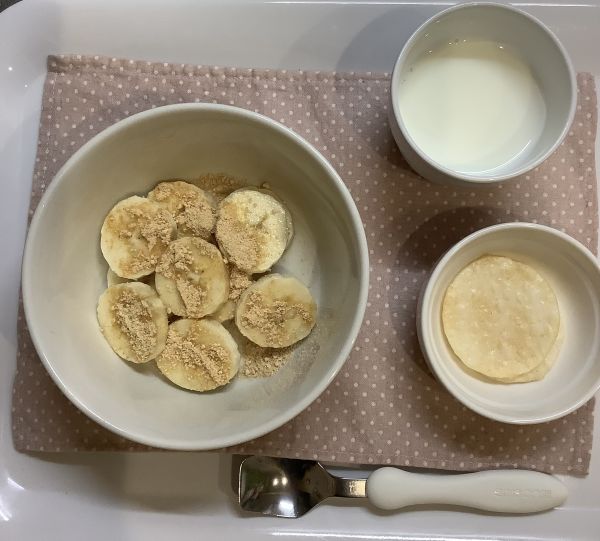 きな粉バナナ、せんべい常食