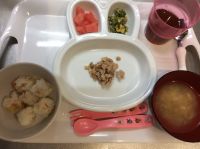 鶏肉の照り煮と、畑の大根で作った切り干しごはん 完了期