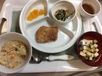 子ぎつねごはんとかじきの竜田焼き 常食