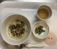 うどん、小松菜のきな粉和え常食