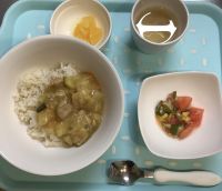 夏野菜カレー常食畑のなすが入っています。
