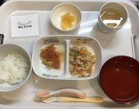 豚肉団子のケチャップ煮離乳食後期畑のなすが入っています。