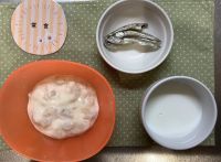 桃ヨーグルト、食べる煮干し常食