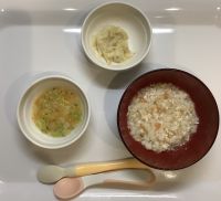 うどん、白菜煮、バナナ離乳食中期