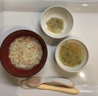うどん、白菜煮、バナナ離乳食中期